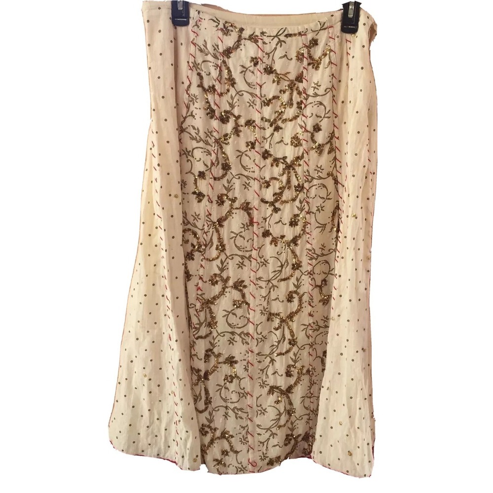 Soft Surroundings Skirt Size S maxi Long embellished embroidered Sequins